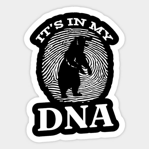 Grizzly Bear It`s In My DNA Fingerprint Grizzly Bear Sticker by Shirtjaeger